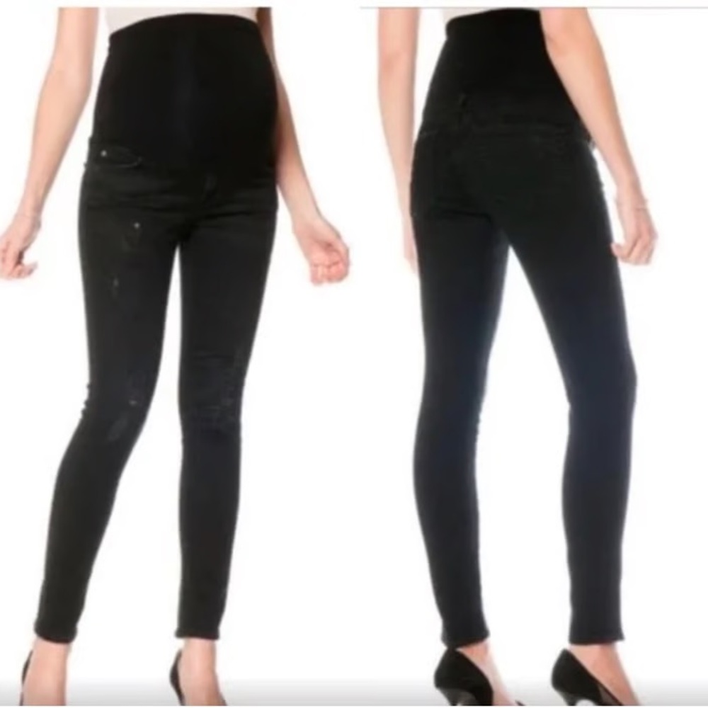 AG ADRIANO GOLDSCHMIED Pregnancy Collection Black Modal Blend Maternity Jean